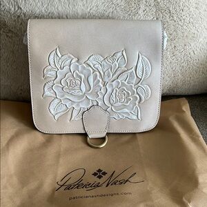 Patricia Nash Cream Floral Embossed Crossbody Bag